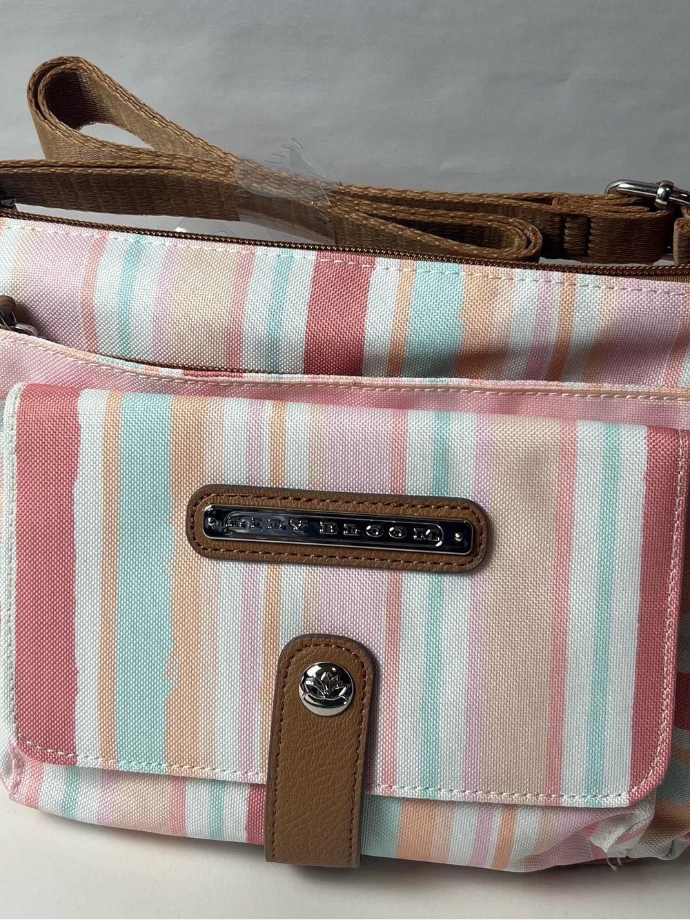 NWT Lily Bloom Cristina Painted Stripe Crossbody Bag Recycled Fabric Boho